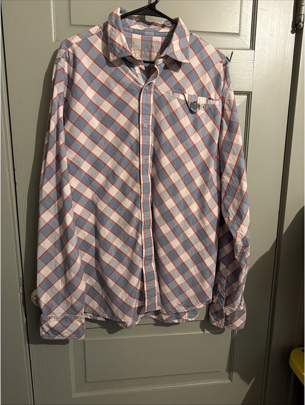 Pelle Pelle Mens 2XL Y2K VTG Plaid Button Down Long Sleeve Shirt EUC Retro 1